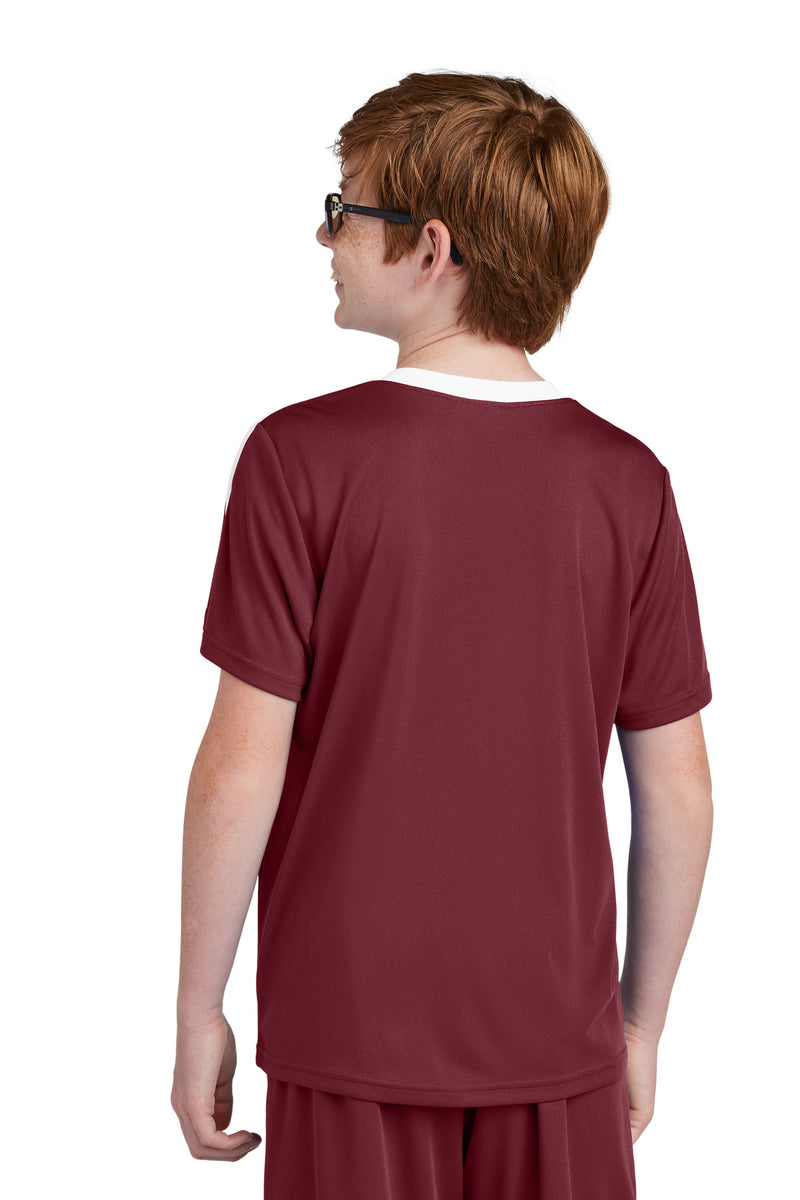 Sport-Tek Youth Competitor United Crew - Maroon/ White