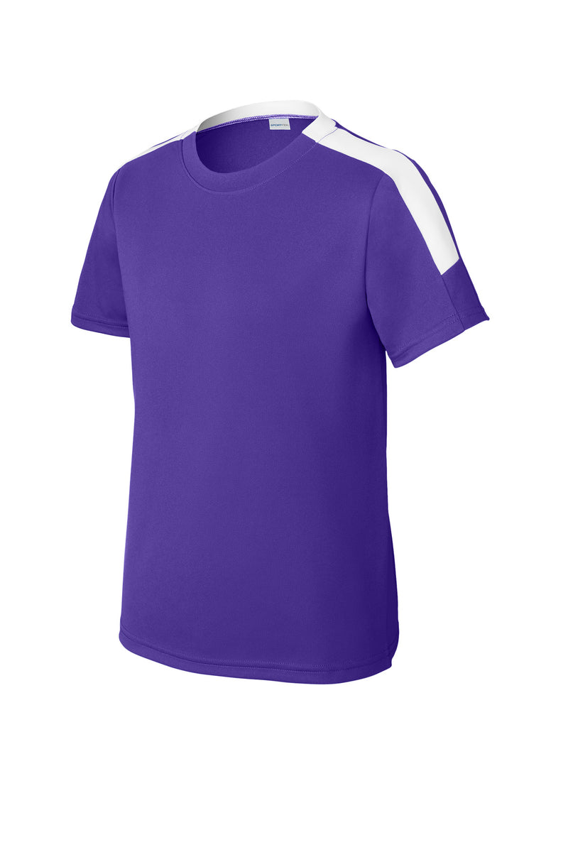 Sport-Tek Youth Competitor United Crew - Purple/ White