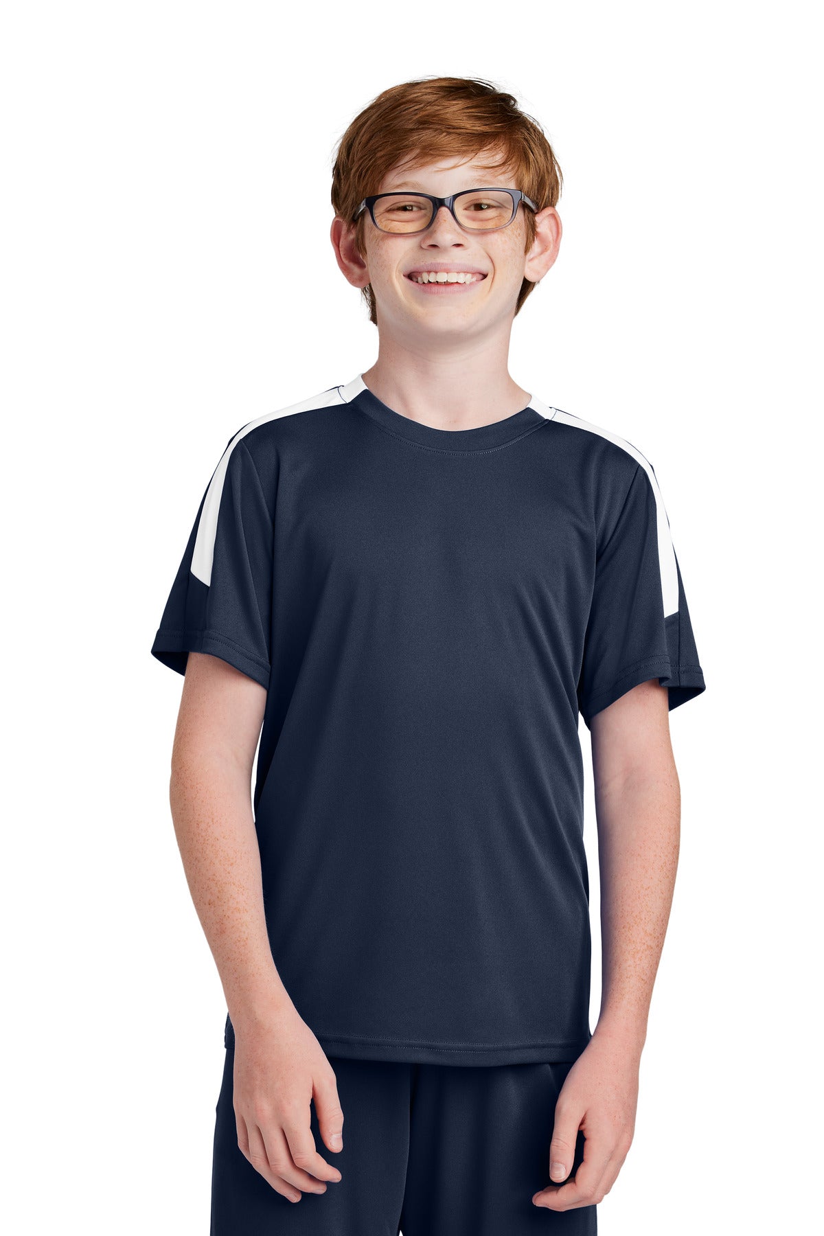 Sport-Tek Youth Competitor United Crew - True Navy/ White