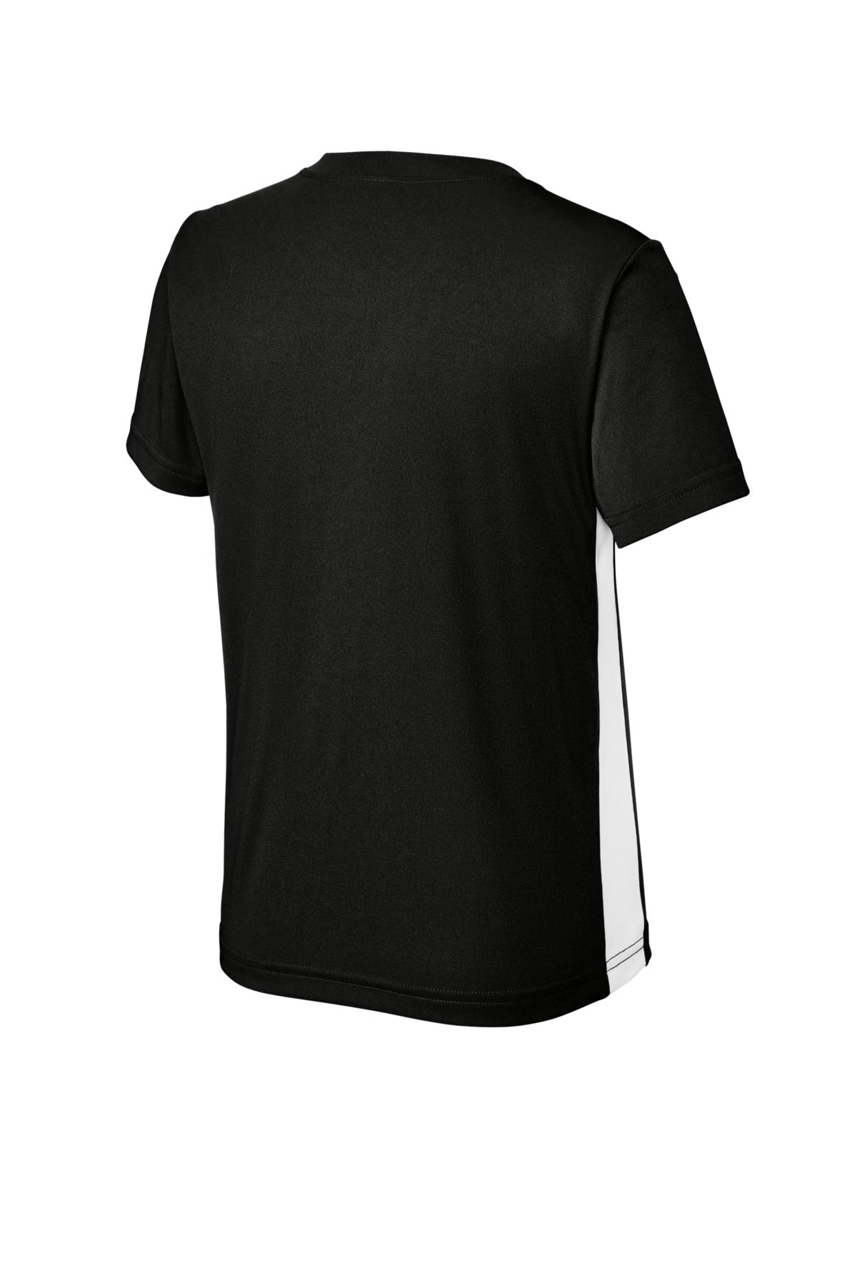 Sport-Tek Youth Competitor United V-Neck - Black/ White