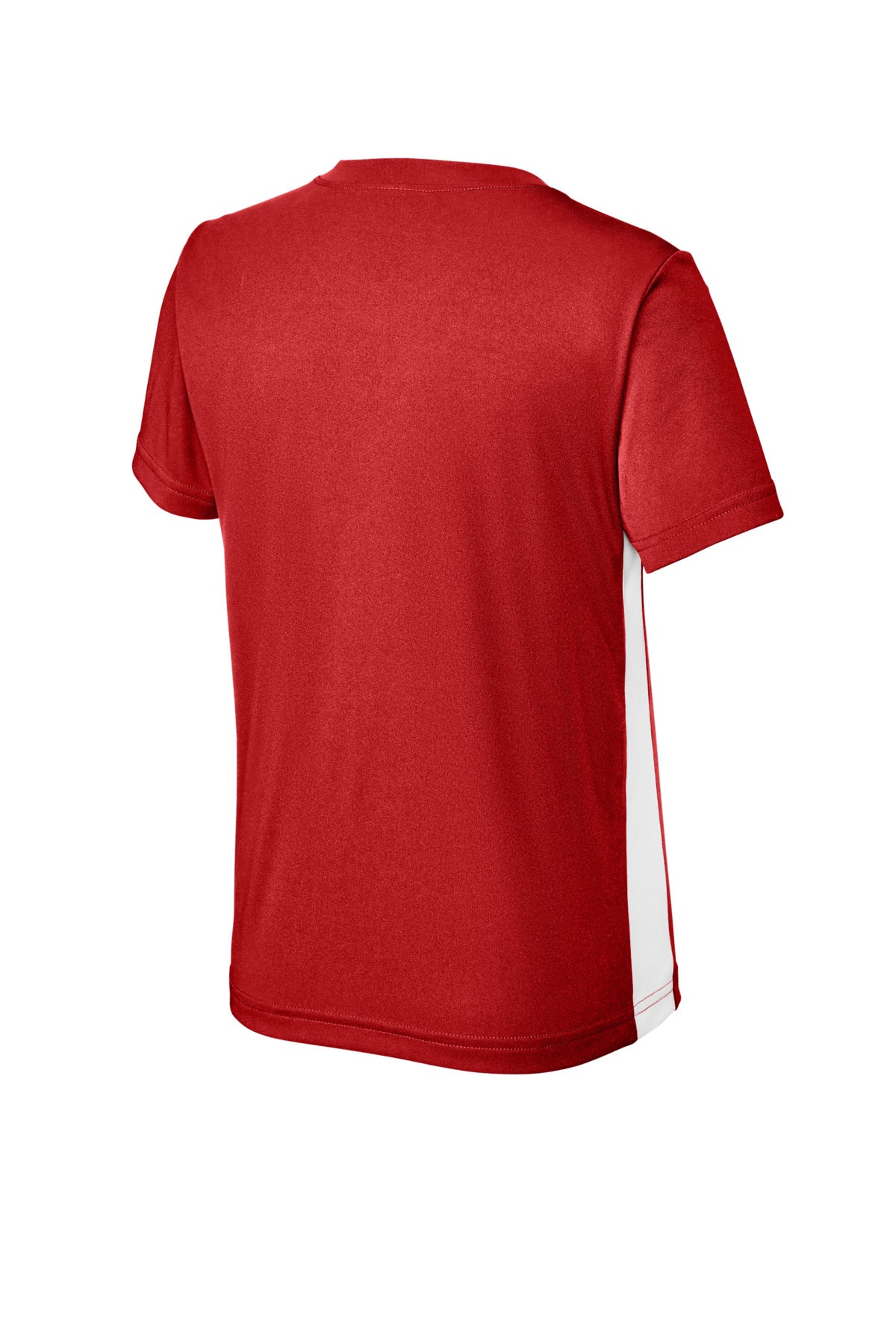 Sport-Tek Youth Competitor United V-Neck - Deep Red/ White