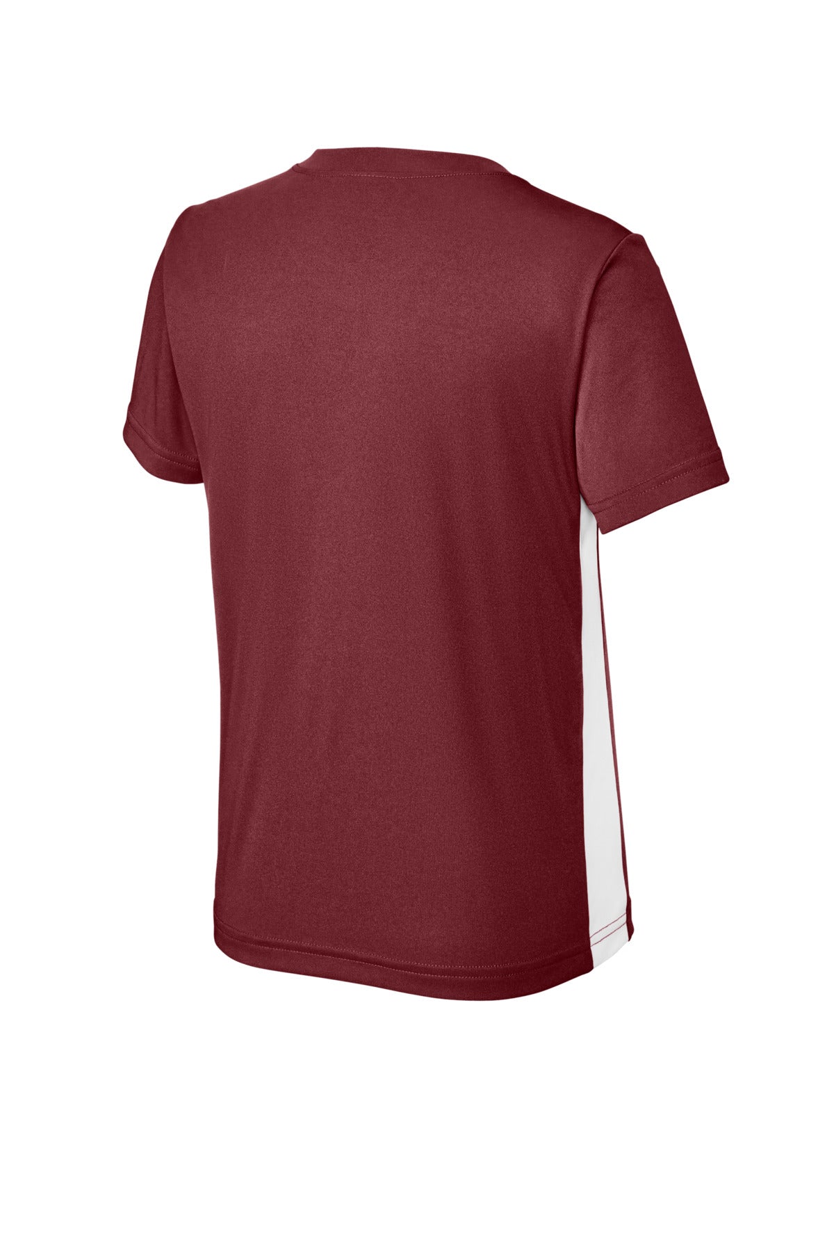 Sport-Tek Youth Competitor United V-Neck - Maroon/ White
