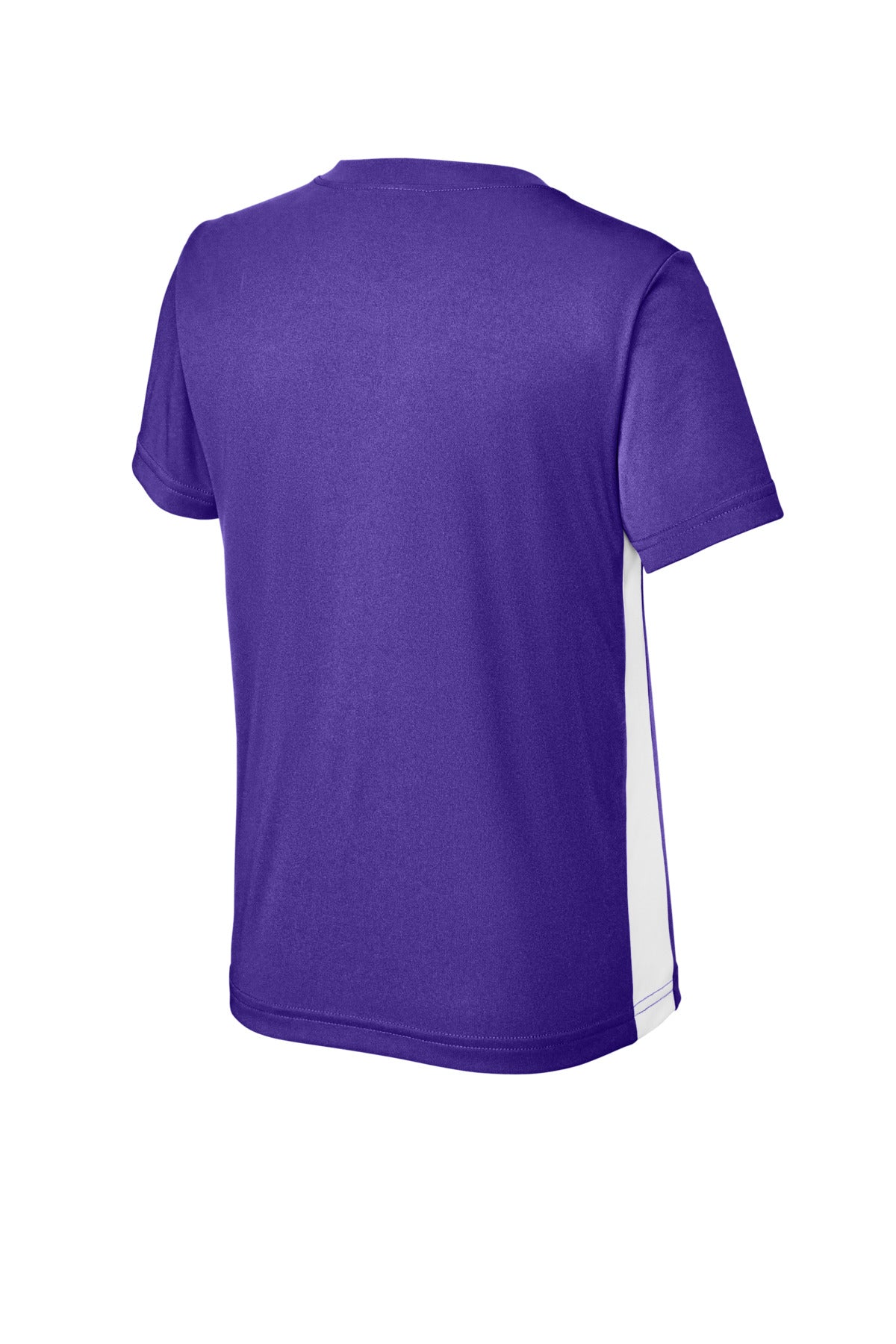 Sport-Tek Youth Competitor United V-Neck - Purple/ White