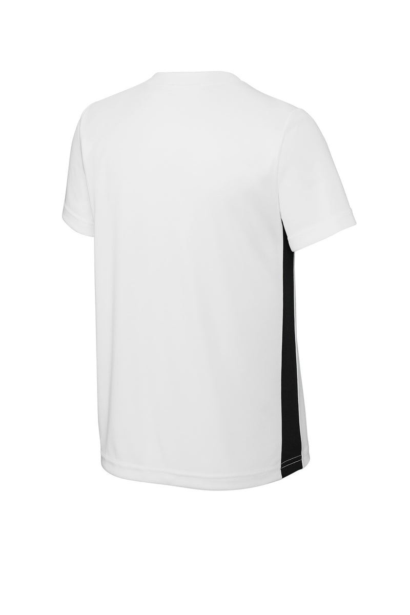 Sport-Tek Youth Competitor United V-Neck - White/ Black