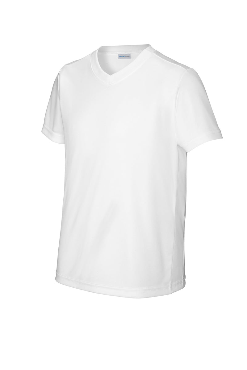 Sport-Tek Youth Competitor United V-Neck - White/ White