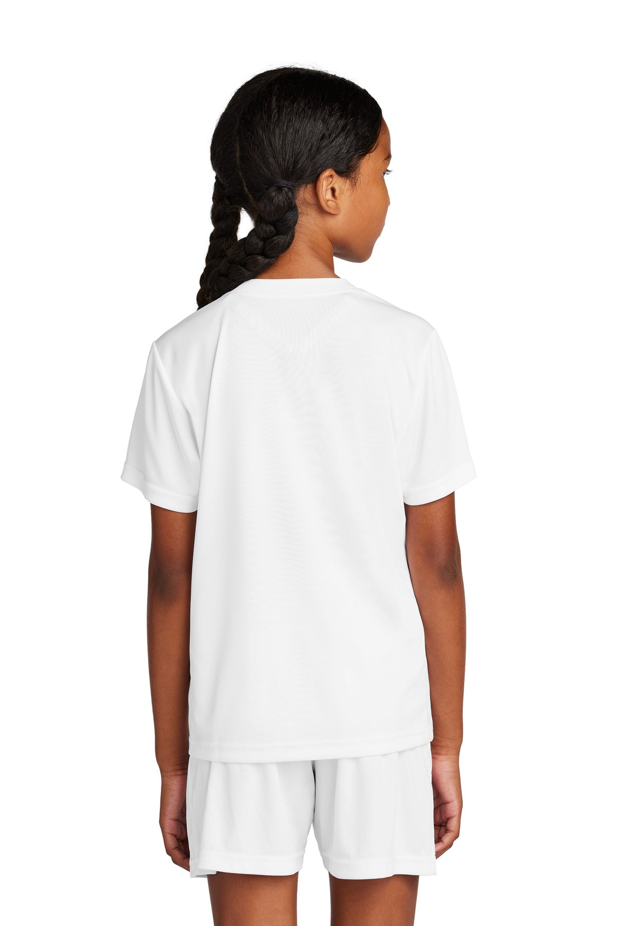 Sport-Tek Youth Competitor United V-Neck - White/ White