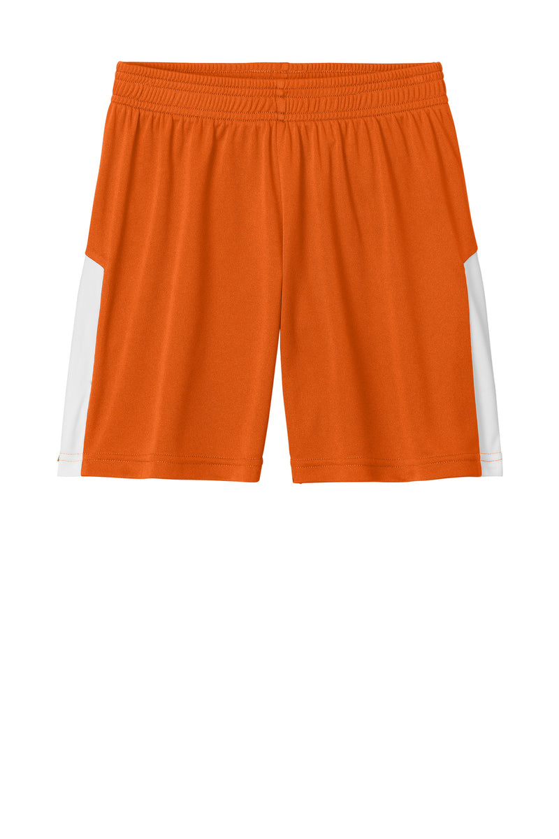 Sport-Tek Youth Competitor United 5  Short - Deep Orange/ White