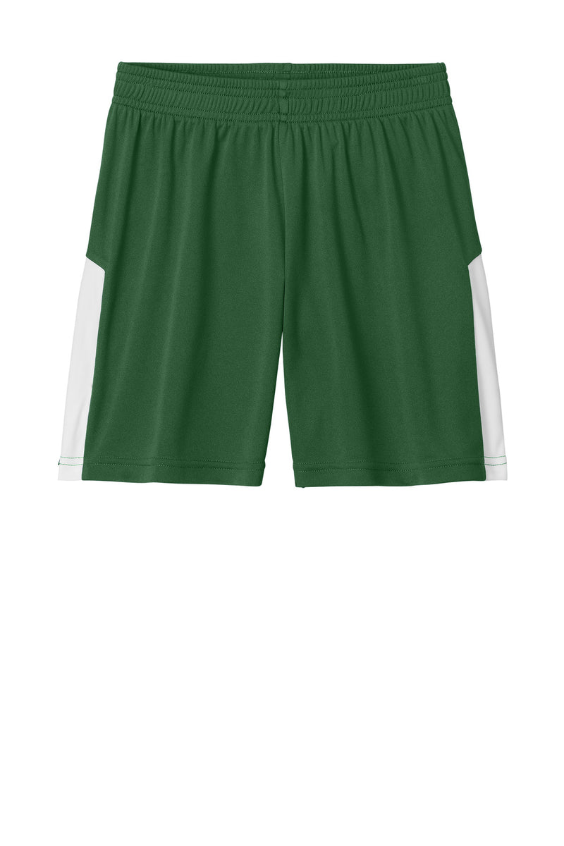 Sport-Tek Youth Competitor United 5  Short - Forest Green/ White