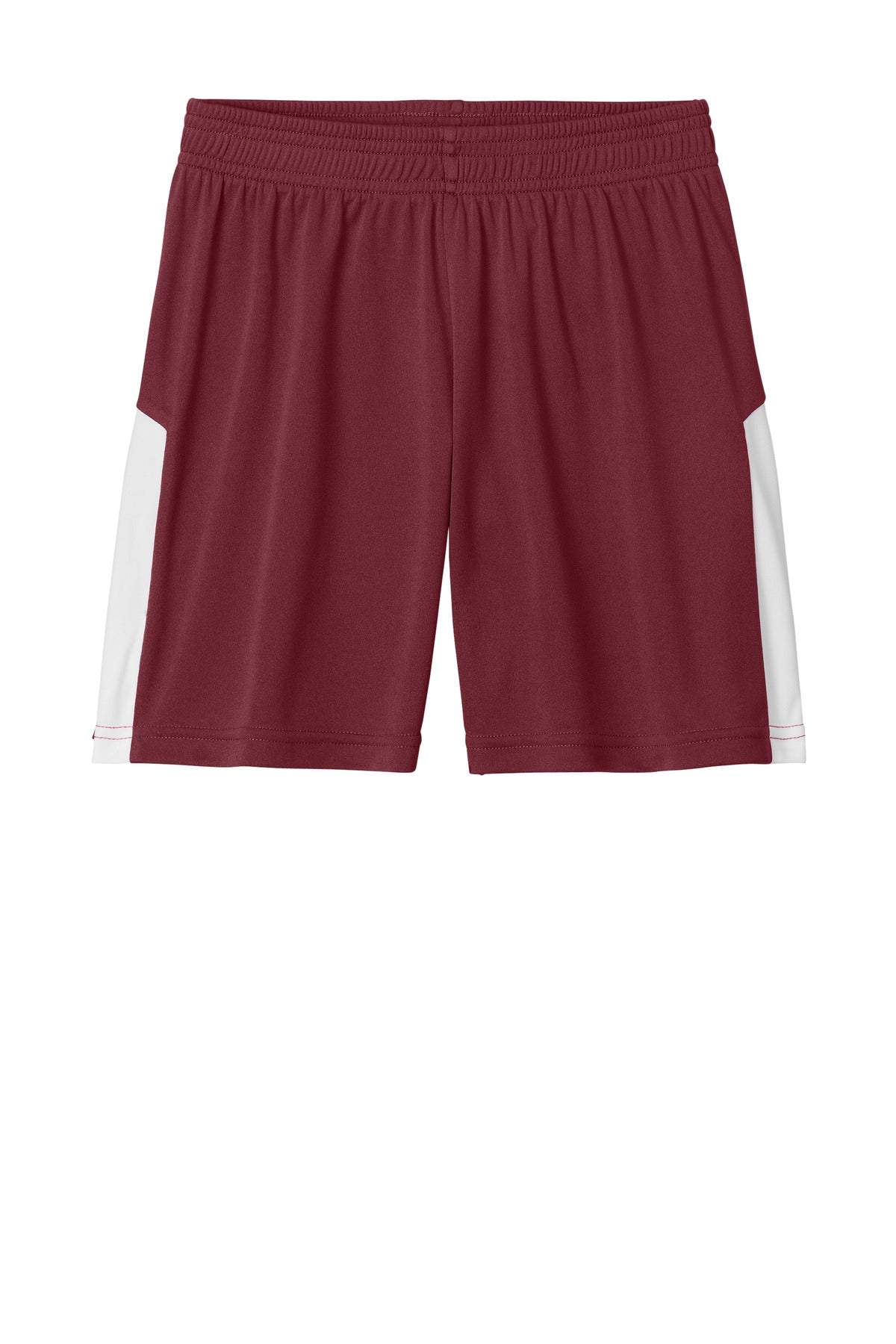 Sport-Tek Youth Competitor United 5  Short - Maroon/ White