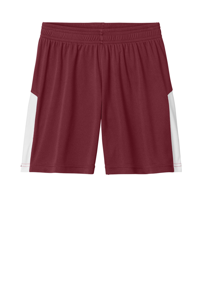 Sport-Tek Youth Competitor United 5  Short - Maroon/ White