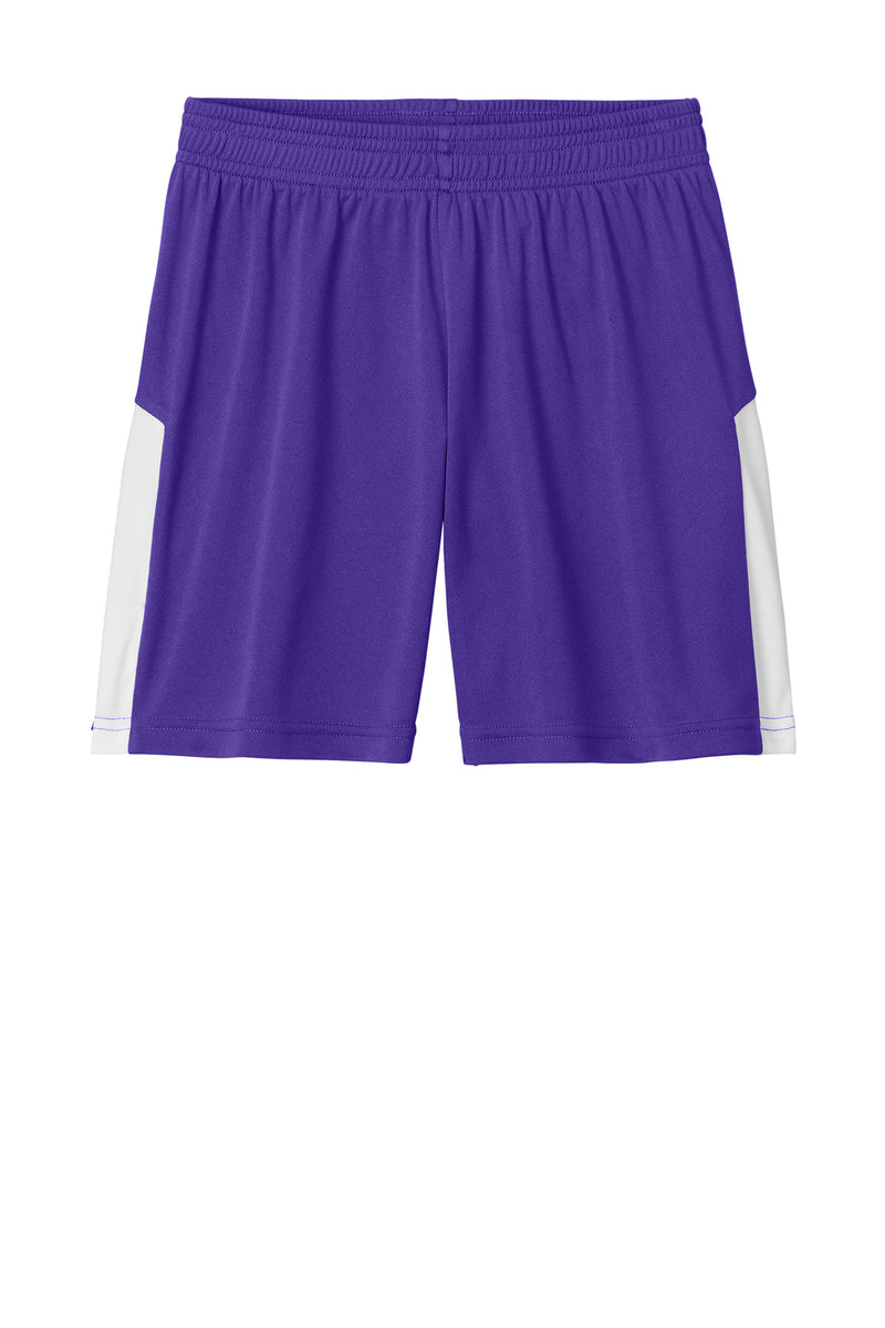 Sport-Tek Youth Competitor United 5  Short - Purple/ White