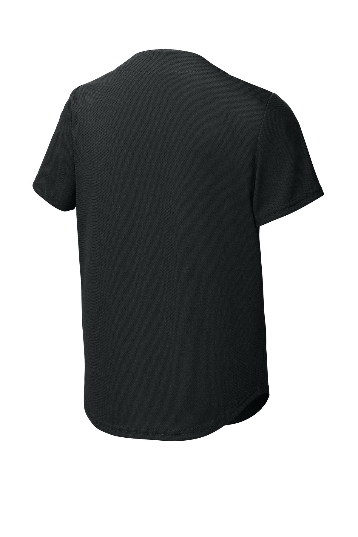 Sport-Tek Youth PosiCharge Tough Mesh Full-Button Jersey - Black