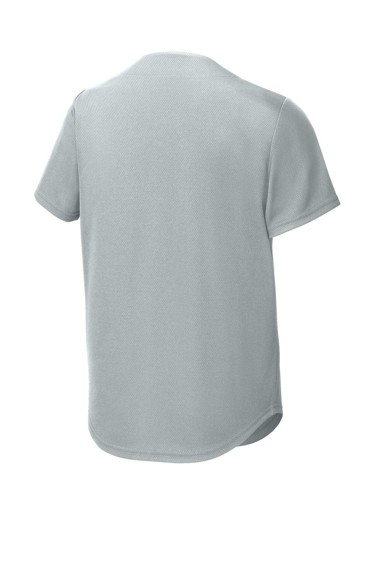 Sport-Tek Youth PosiCharge Tough Mesh Full-Button Jersey - Silver