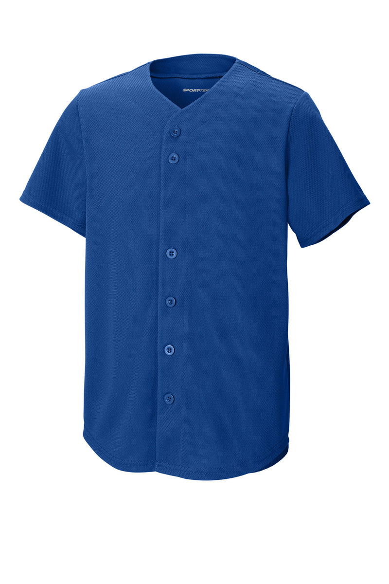 Sport-Tek Youth PosiCharge Tough Mesh Full-Button Jersey - True Royal