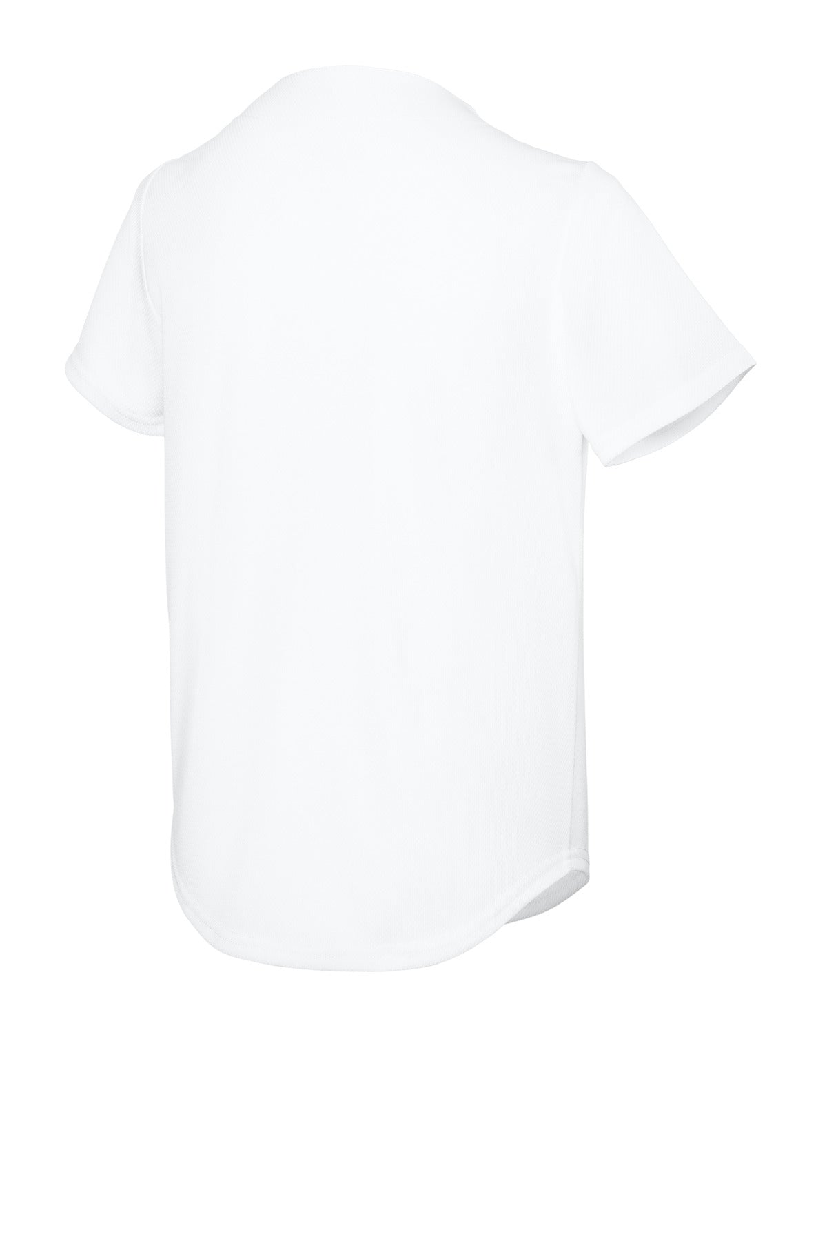 Sport-Tek Youth PosiCharge Tough Mesh Full-Button Jersey - White