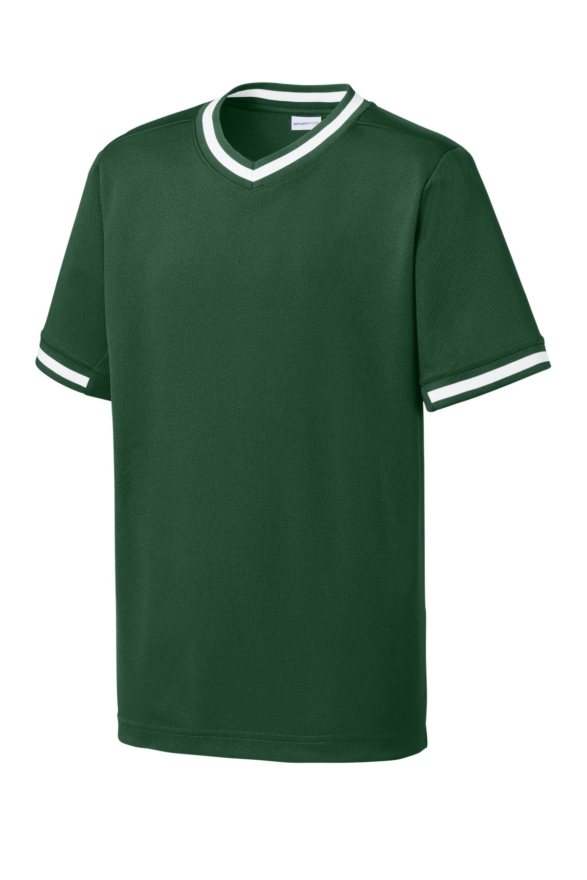 Sport-Tek Youth Tough Mesh V-Neck Baseball Jersey - Forest Green