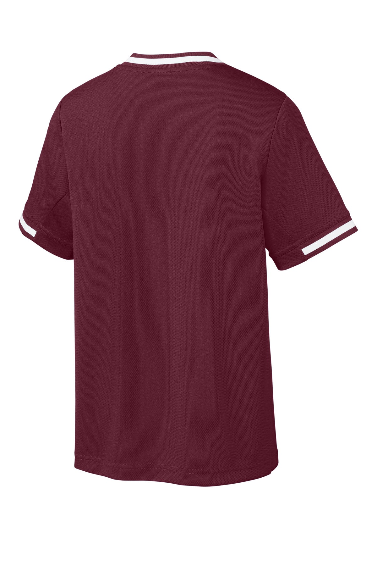 Sport-Tek Youth Tough Mesh V-Neck Baseball Jersey - Maroon