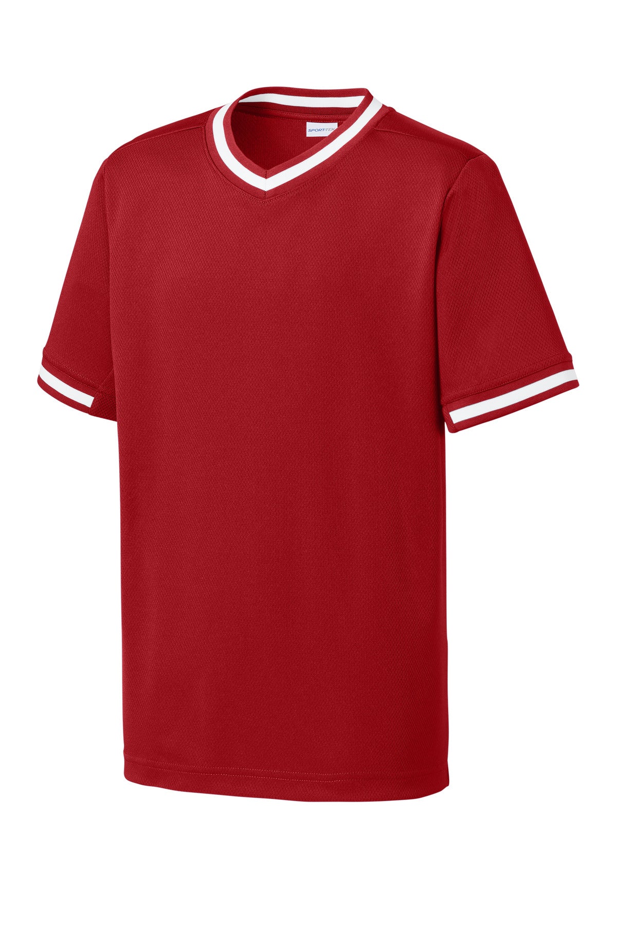 Sport-Tek Youth Tough Mesh V-Neck Baseball Jersey - True Red