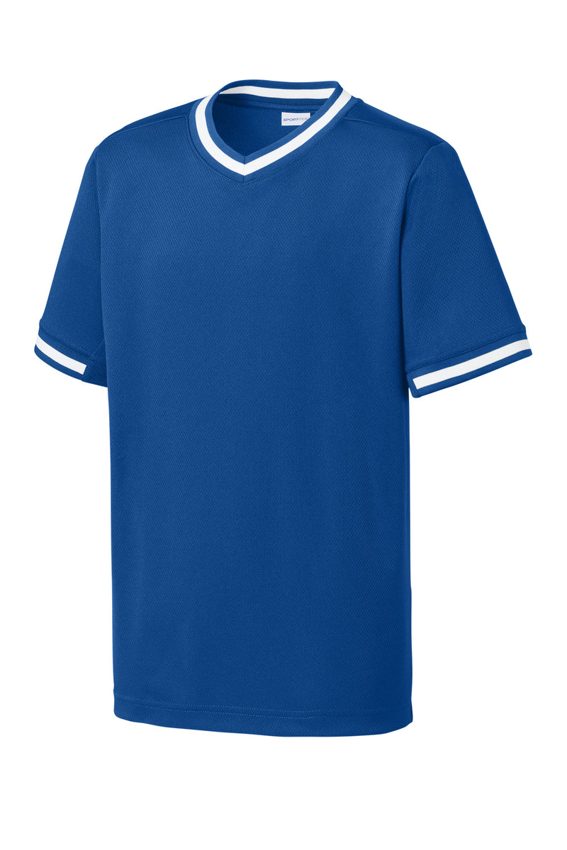 Sport-Tek Youth Tough Mesh V-Neck Baseball Jersey - True Royal