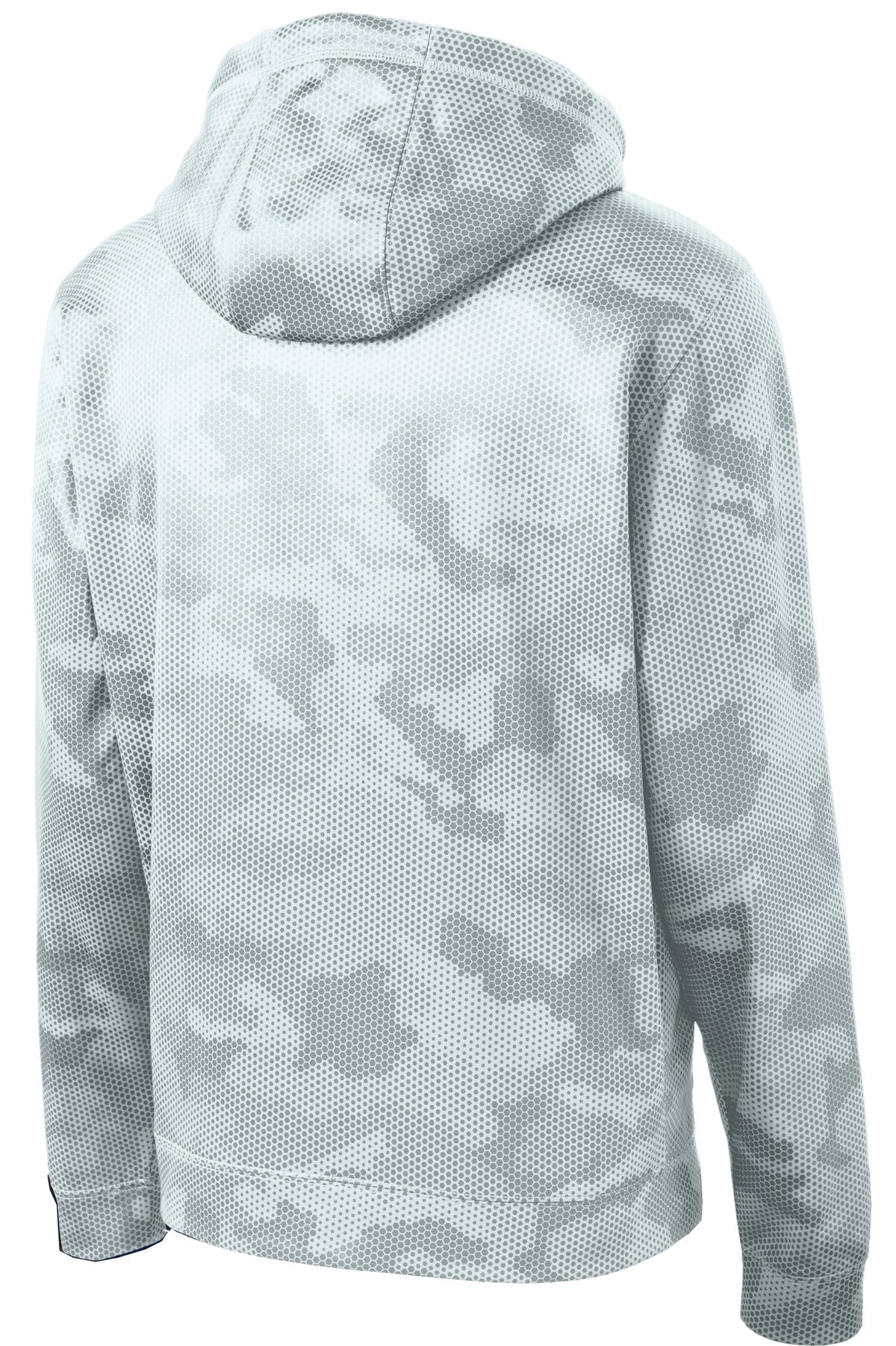 Sport-Tek Youth Sport-Wick CamoHex Fleece Hooded Pullover - White