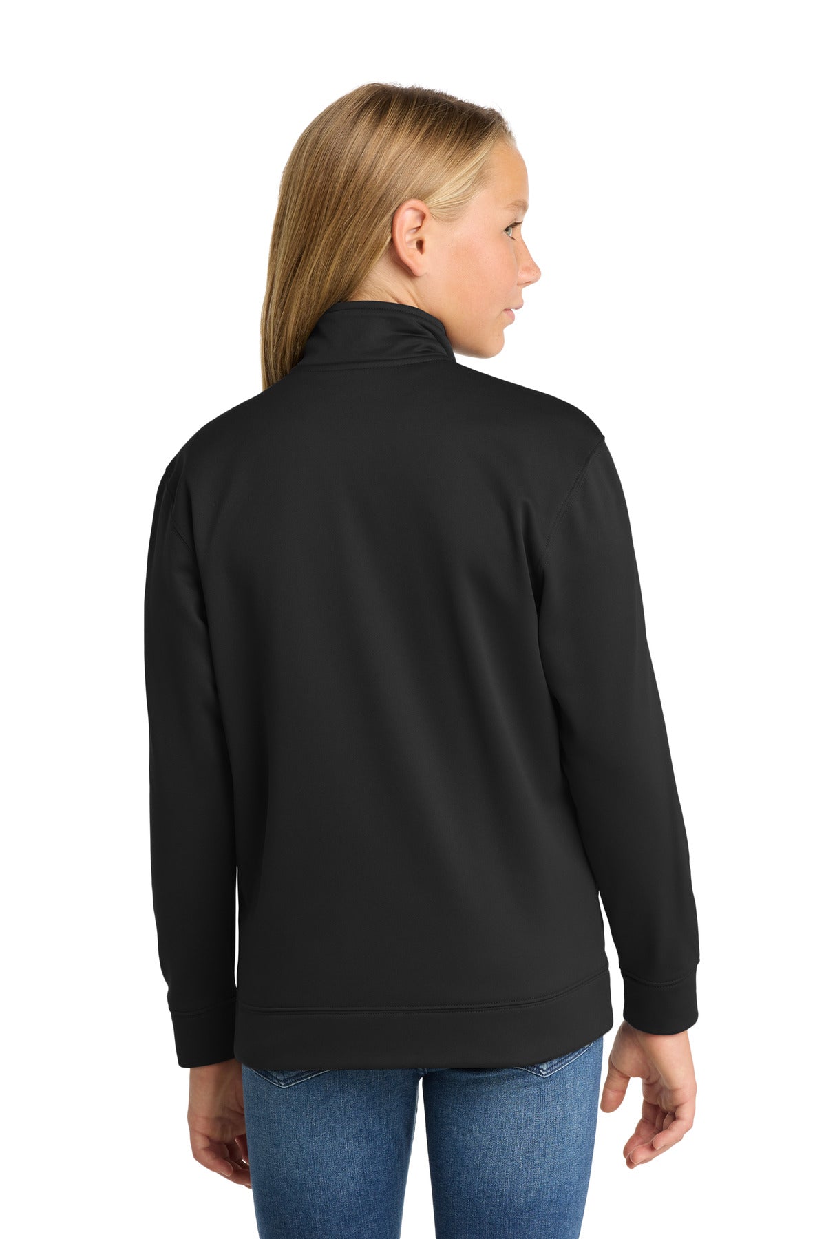 Sport-Tek Youth Sport-Wick Fleece Full-Zip Jacket - Black