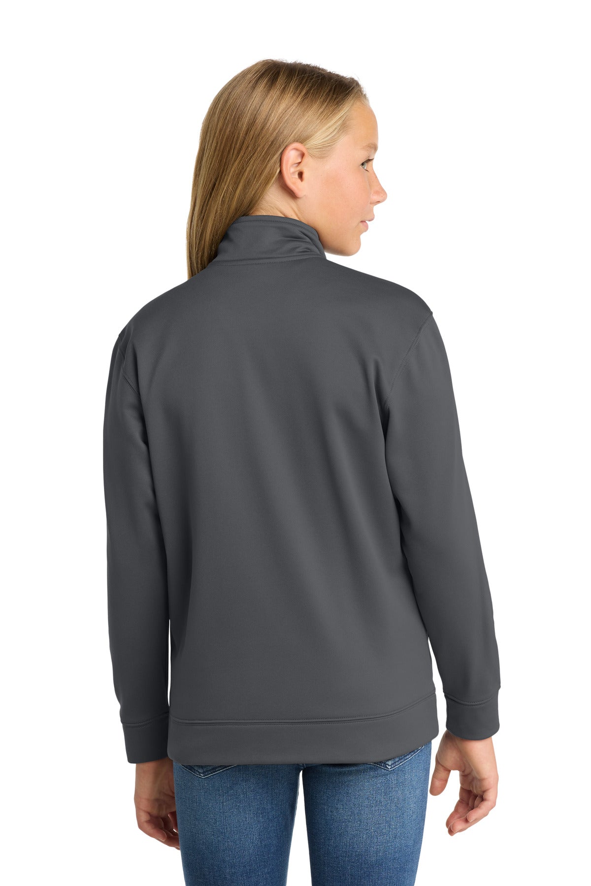 Sport-Tek Youth Sport-Wick Fleece Full-Zip Jacket - Dark Smoke Grey