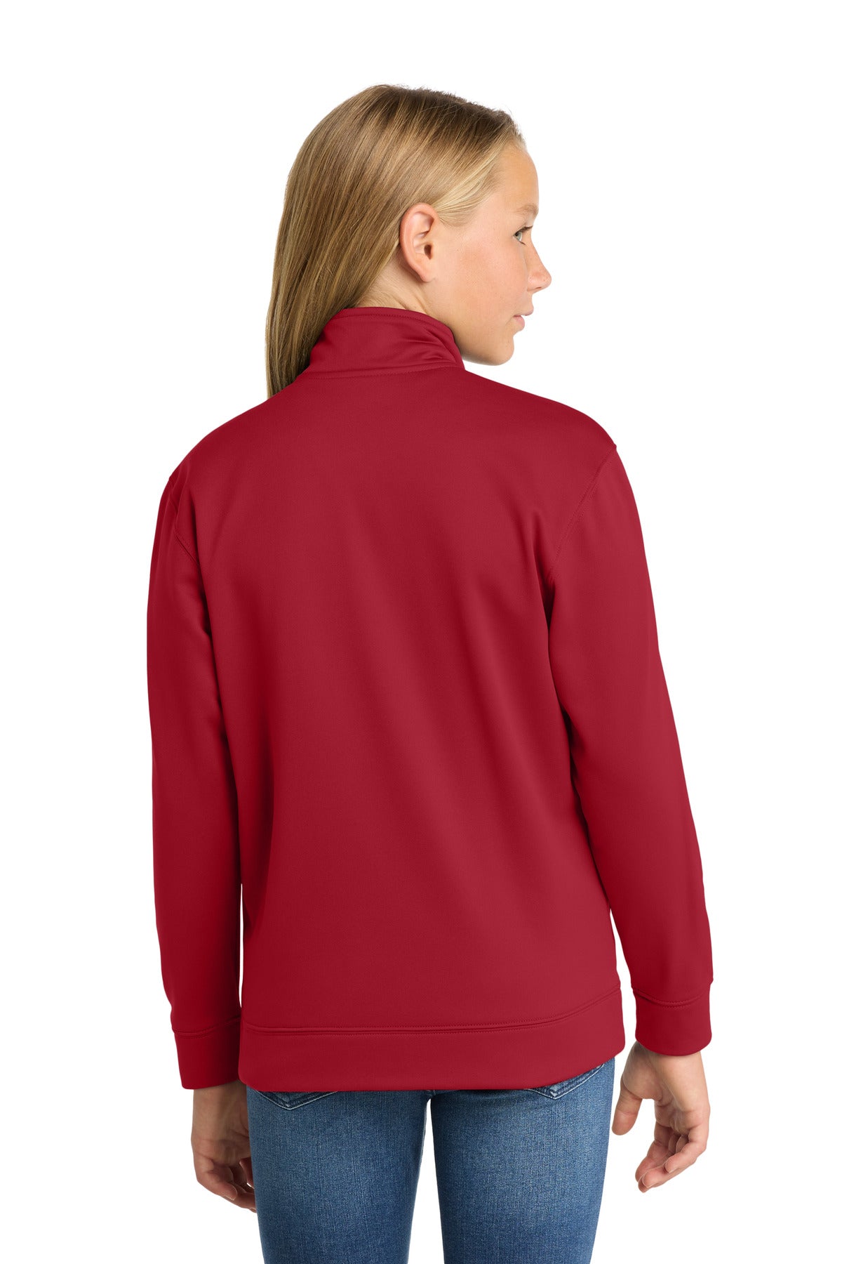 Sport-Tek Youth Sport-Wick Fleece Full-Zip Jacket - Deep Red