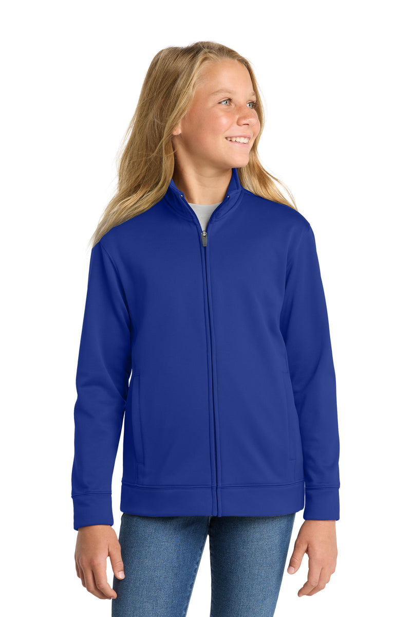 Sport-Tek Youth Sport-Wick Fleece Full-Zip Jacket - True Royal
