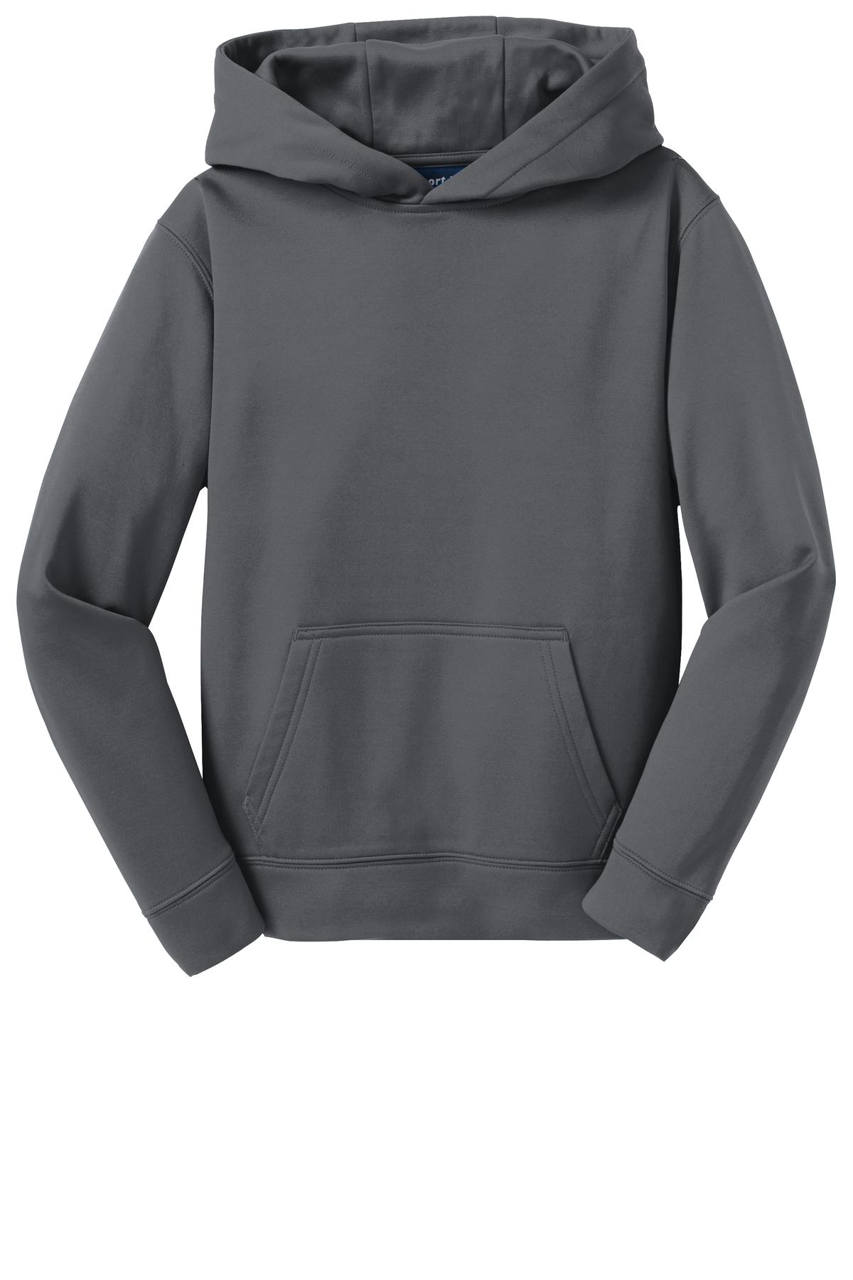 Sport-Tek Youth Sport-Wick Fleece Hooded Pullover - Dark Smoke Grey