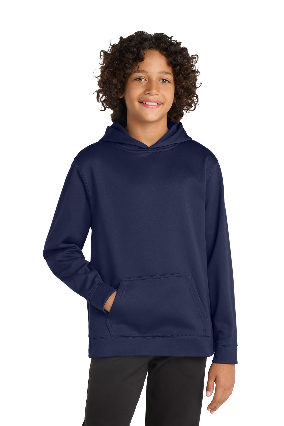Sport-Tek Youth Sport-Wick Fleece Hooded Pullover - Navy