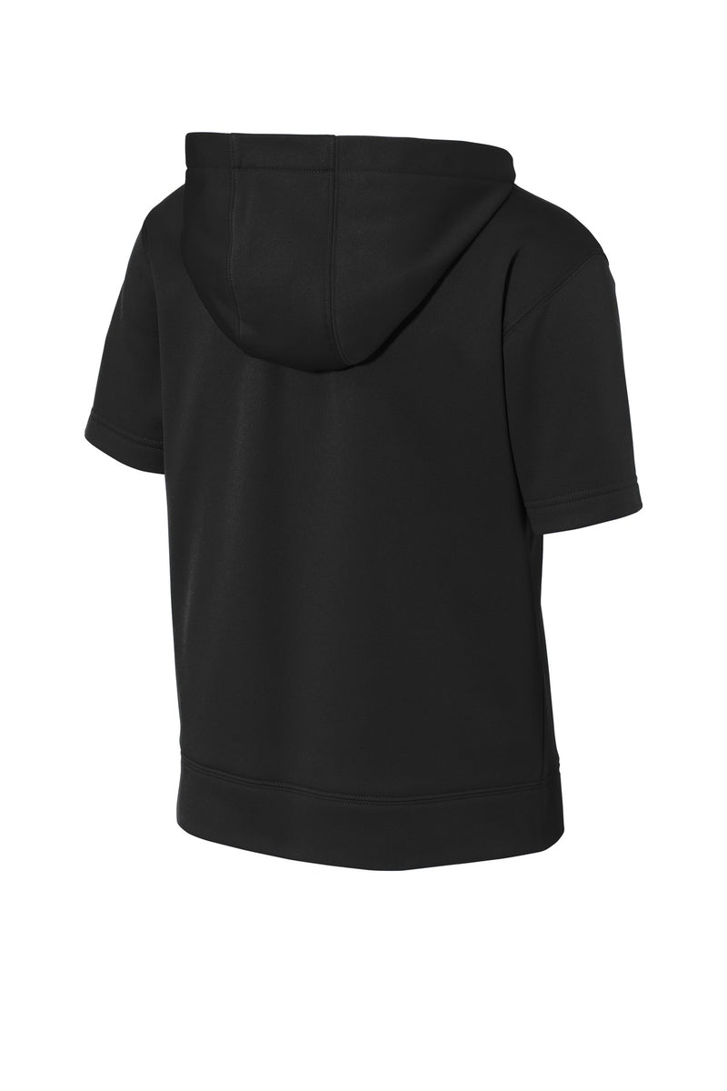 Sport-Tek  Youth Sport-Wick  Fleece Short Sleeve Hooded Pullover - Black
