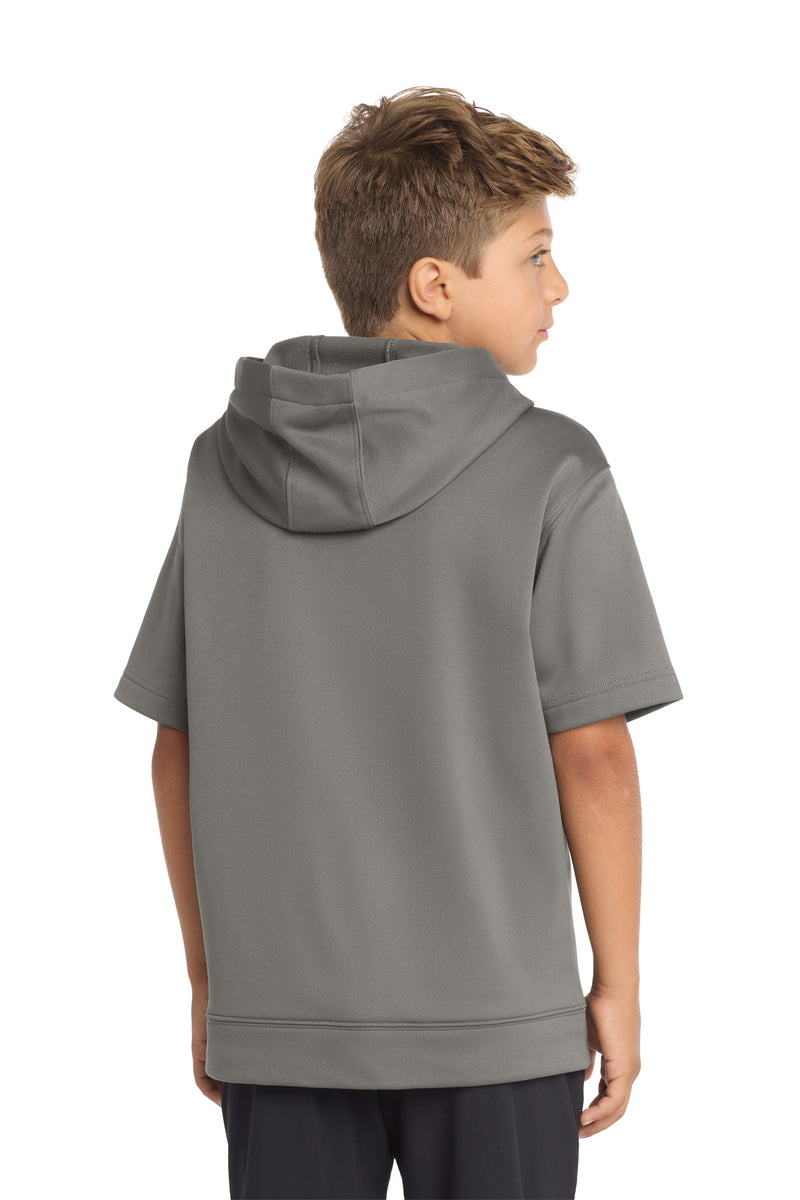 Sport-Tek  Youth Sport-Wick  Fleece Short Sleeve Hooded Pullover - Dark Smoke Grey