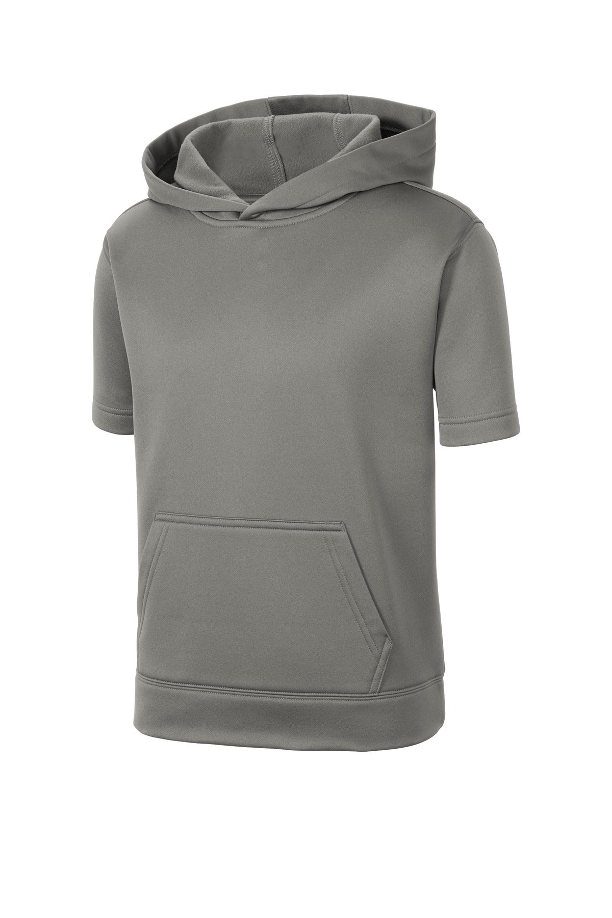 Sport-Tek  Youth Sport-Wick  Fleece Short Sleeve Hooded Pullover - Dark Smoke Grey