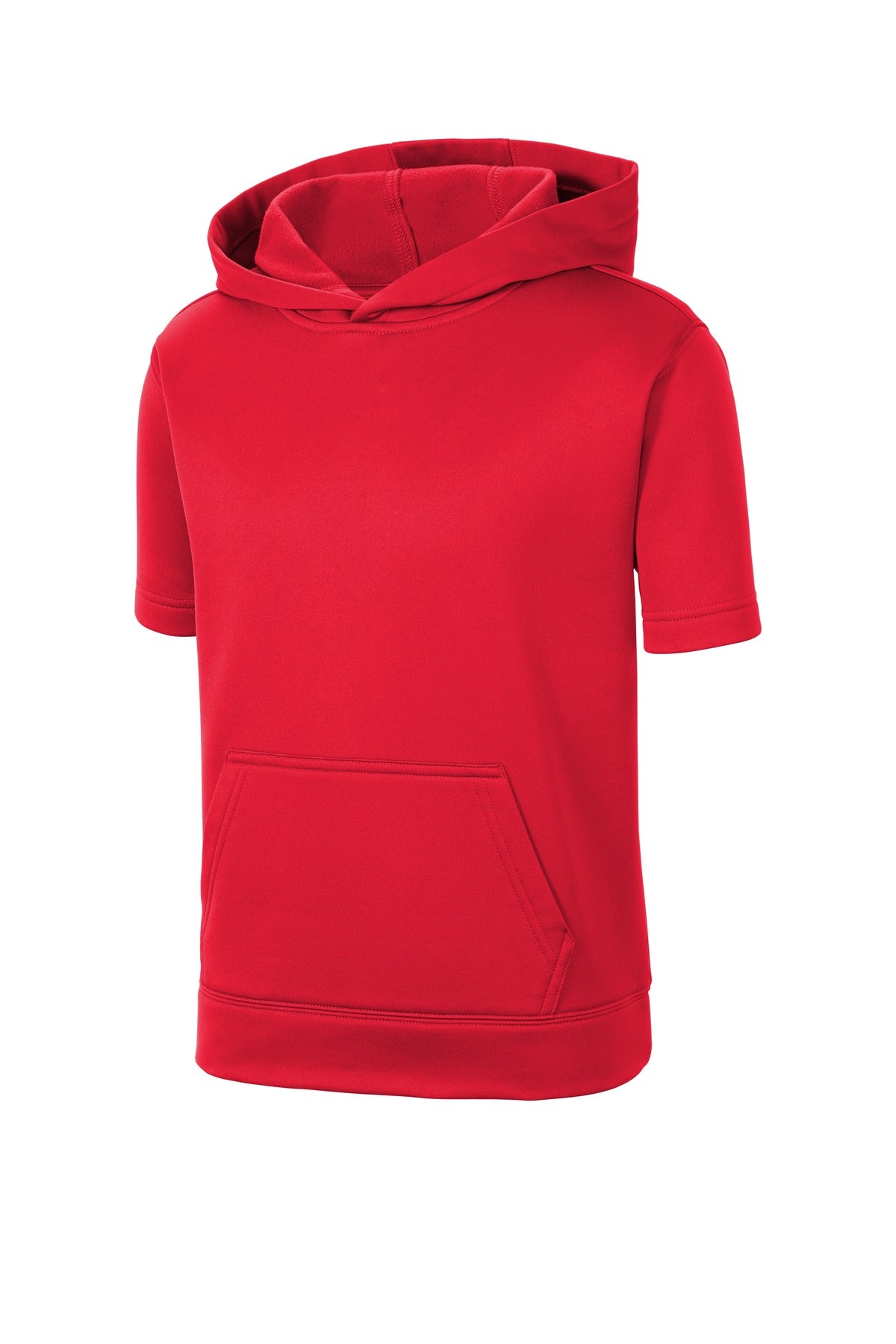 Sport-Tek  Youth Sport-Wick  Fleece Short Sleeve Hooded Pullover - Deep Red