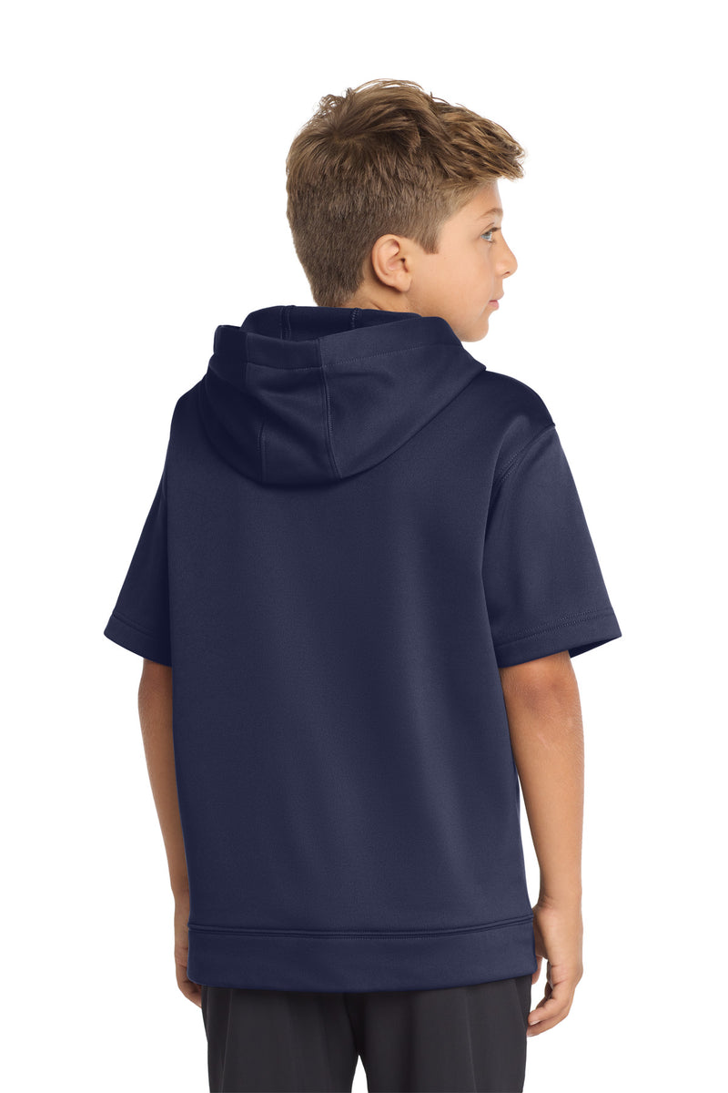 Sport-Tek  Youth Sport-Wick  Fleece Short Sleeve Hooded Pullover - Navy