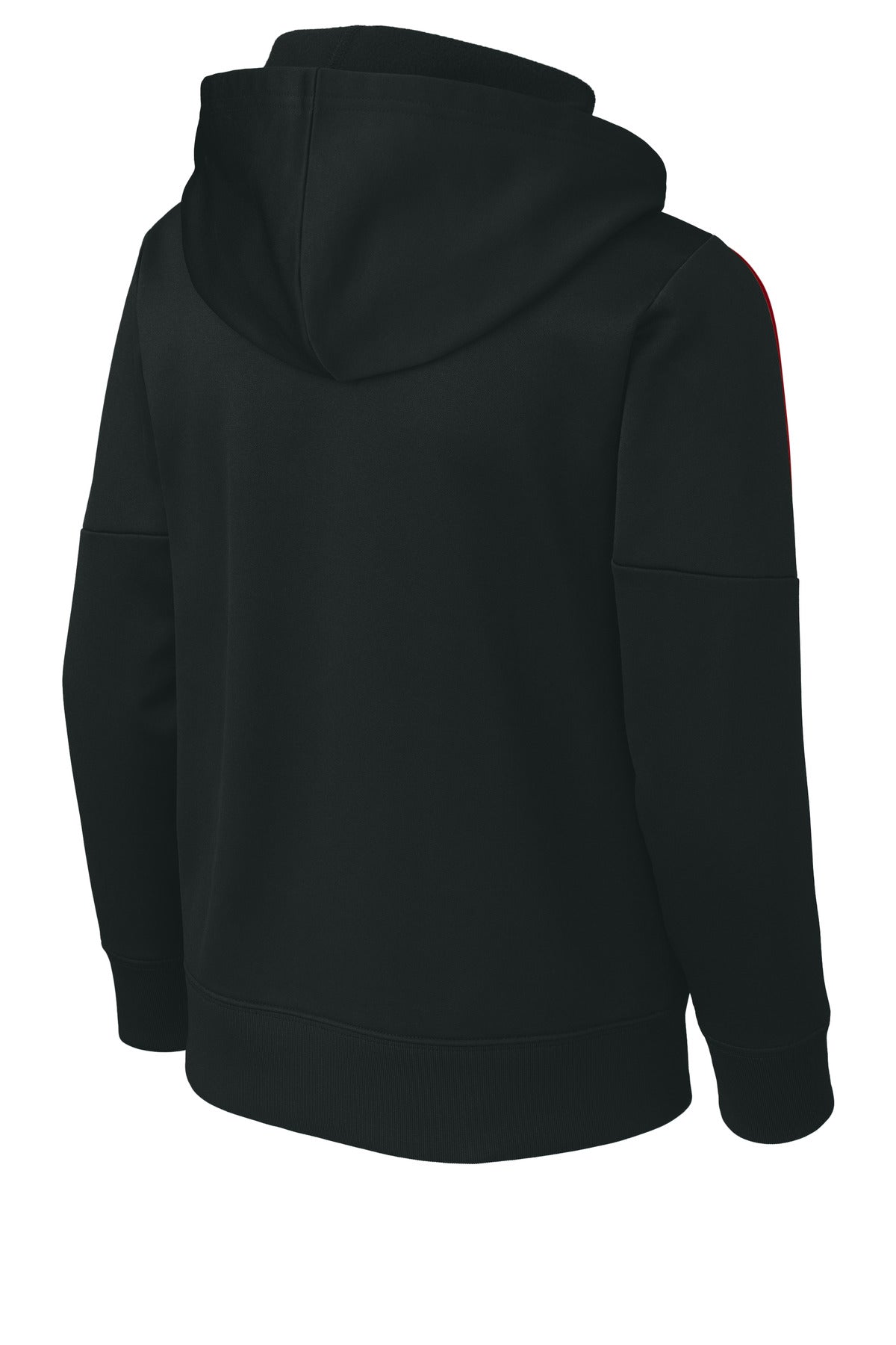 Sport-Tek Youth Sport-Wick Fleece United Pullover Hoodie - Black/ Deep Red
