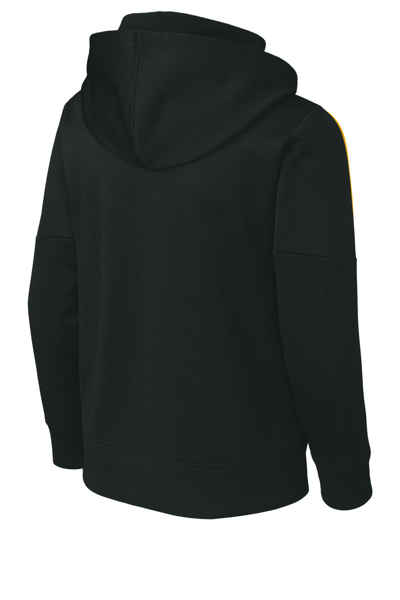 Sport-Tek Youth Sport-Wick Fleece United Pullover Hoodie - Black/ Gold