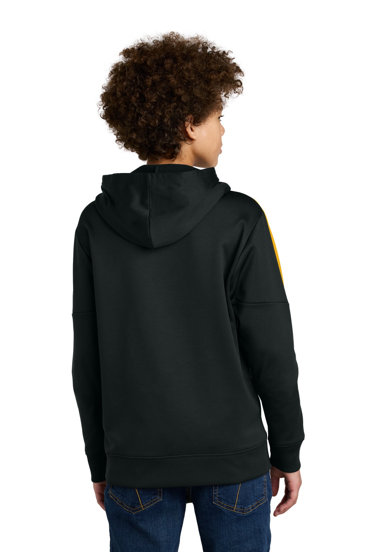 Sport-Tek Youth Sport-Wick Fleece United Pullover Hoodie - Black/ Gold