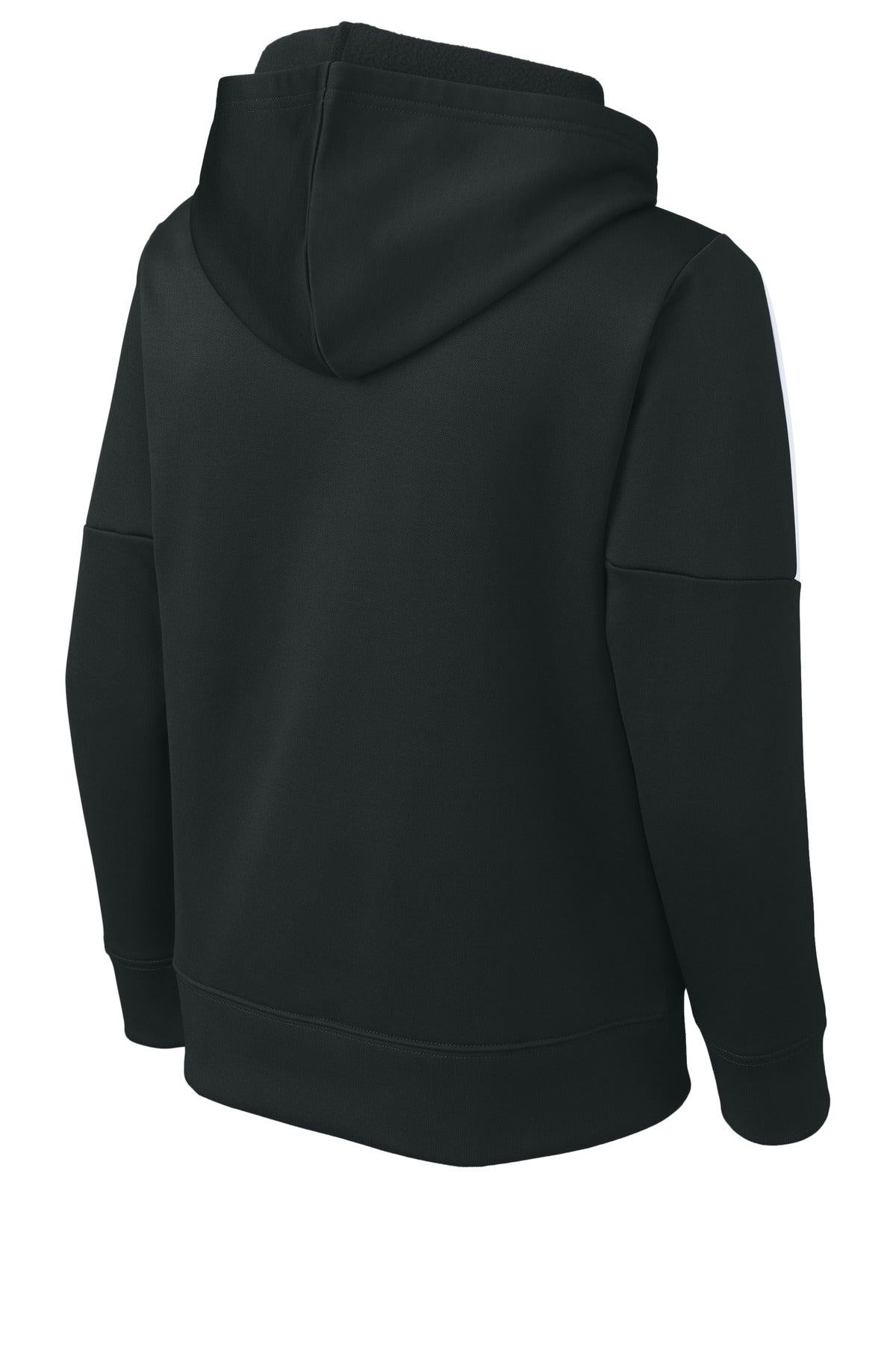 Sport-Tek Youth Sport-Wick Fleece United Pullover Hoodie - Black/ White