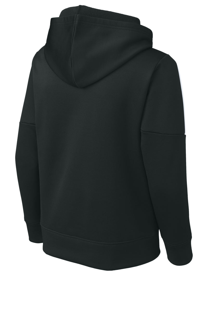 Sport-Tek Youth Sport-Wick Fleece United Pullover Hoodie - Black/ White