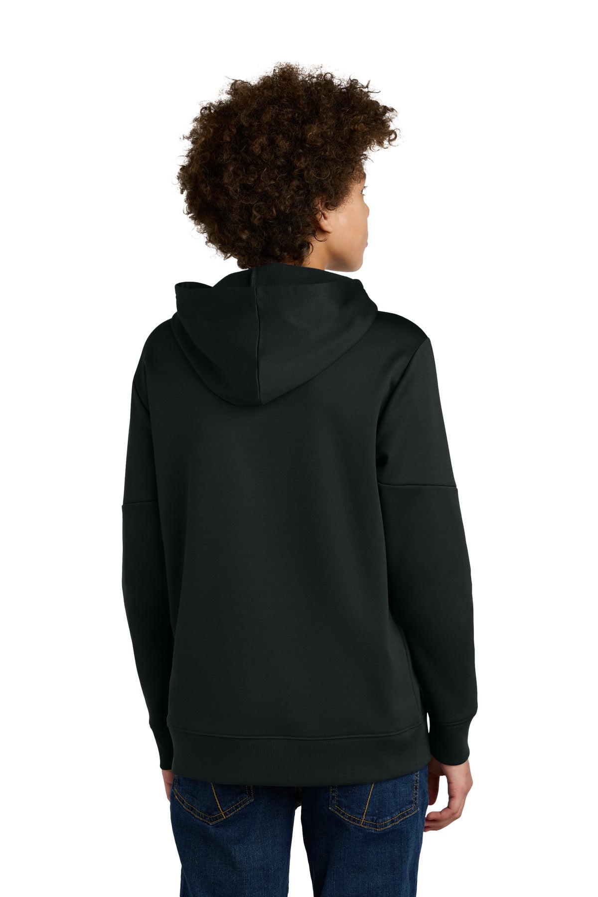 Sport-Tek Youth Sport-Wick Fleece United Pullover Hoodie - Black/ White