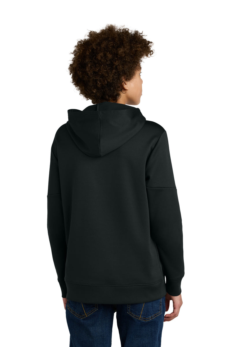 Sport-Tek Youth Sport-Wick Fleece United Pullover Hoodie - Black/ White