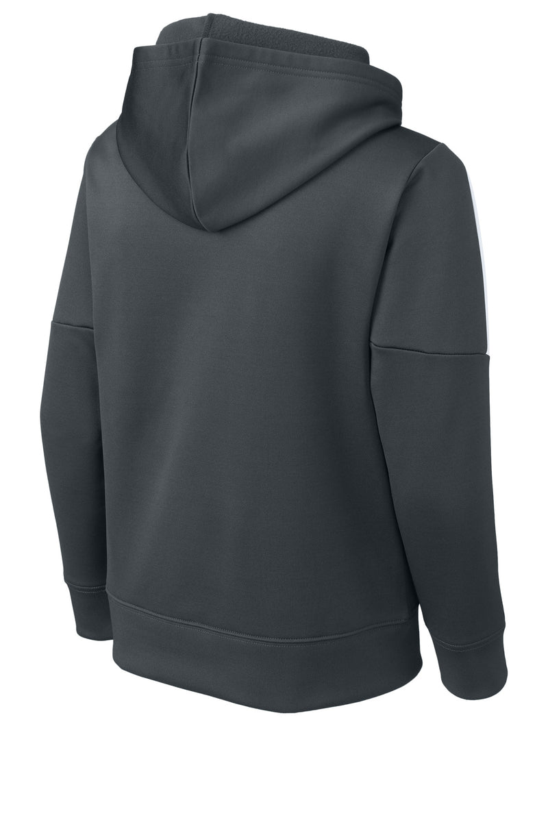 Sport-Tek Youth Sport-Wick Fleece United Pullover Hoodie - Iron Grey/ White