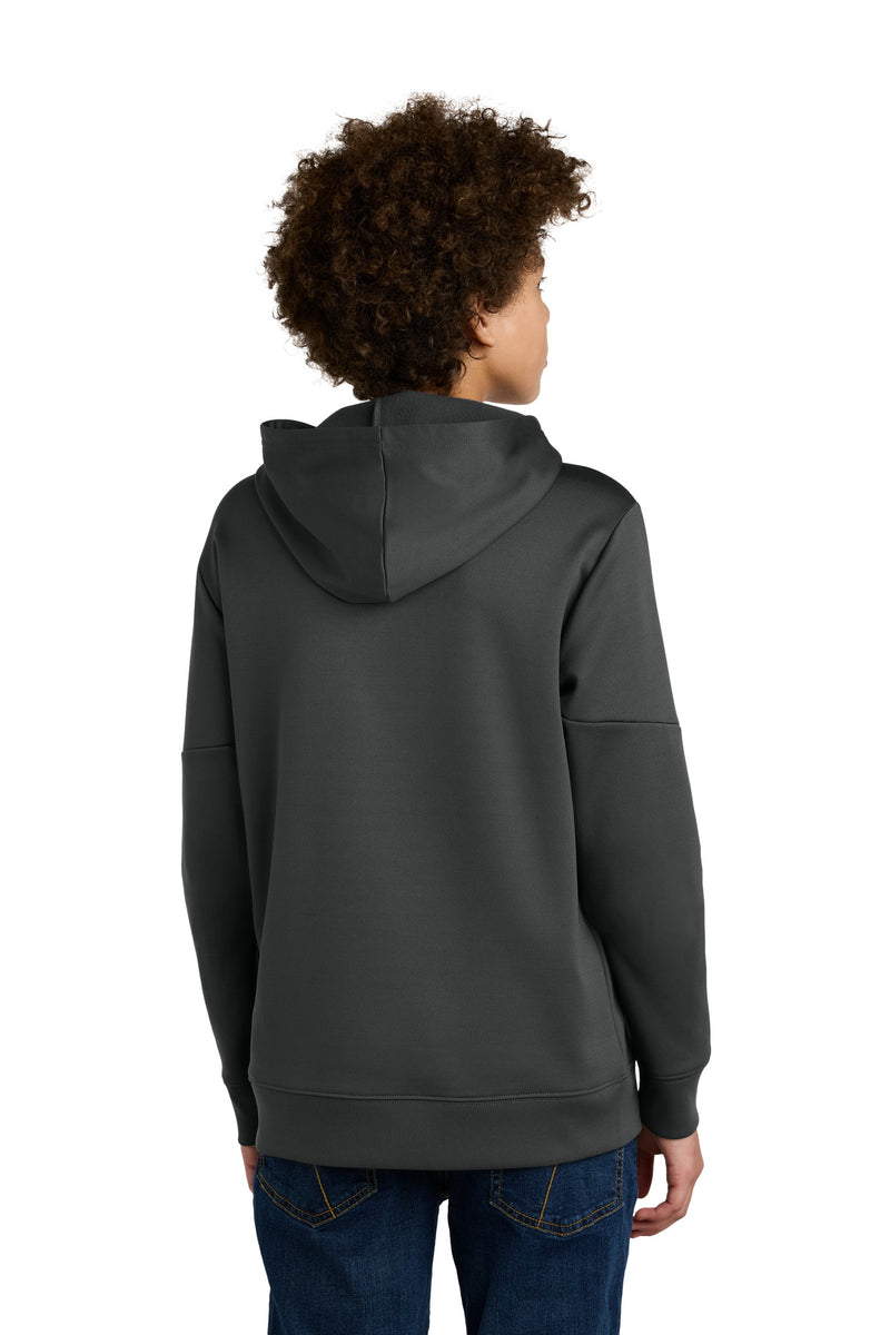 Sport-Tek Youth Sport-Wick Fleece United Pullover Hoodie - Iron Grey/ White