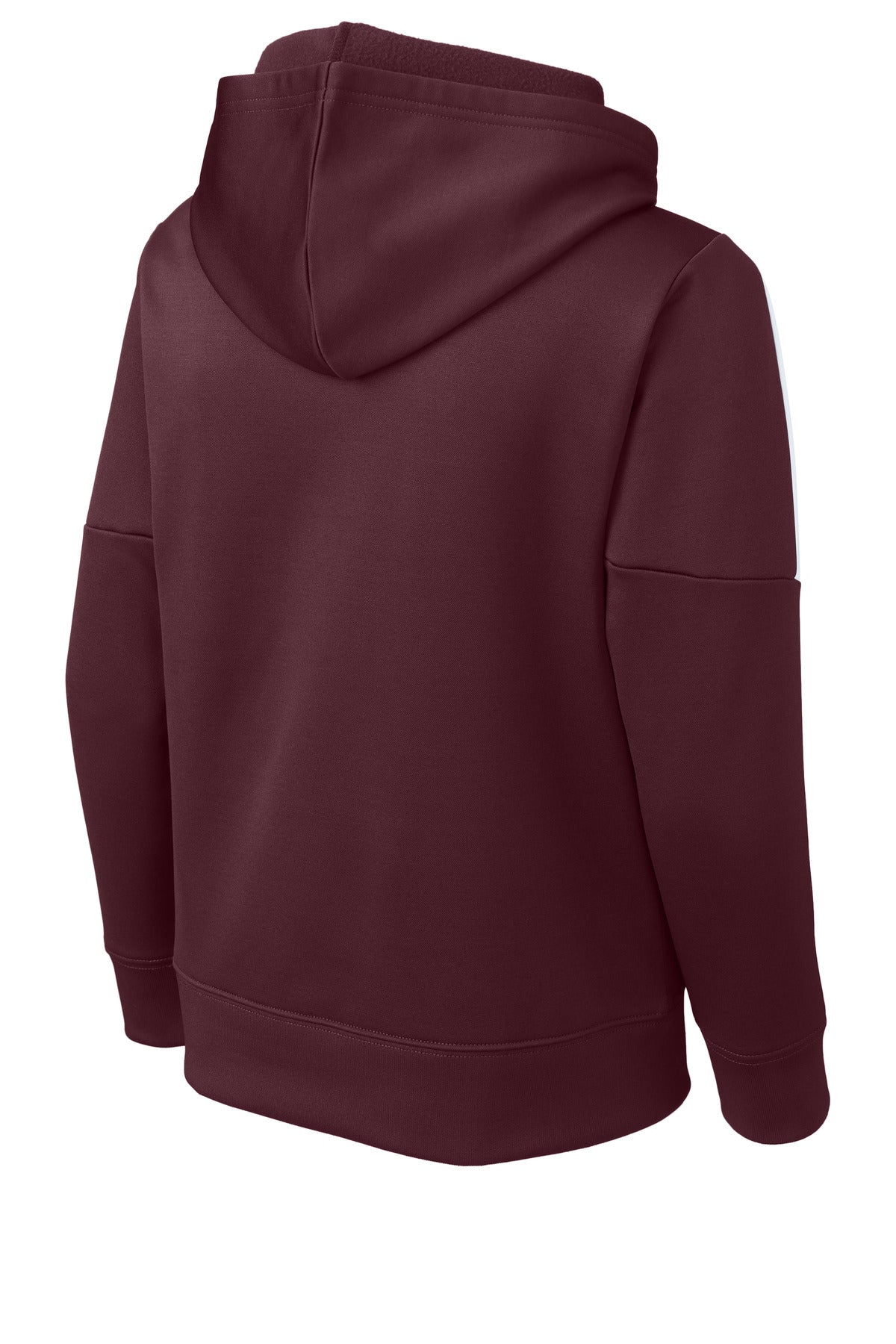 Sport-Tek Youth Sport-Wick Fleece United Pullover Hoodie - Maroon/ White