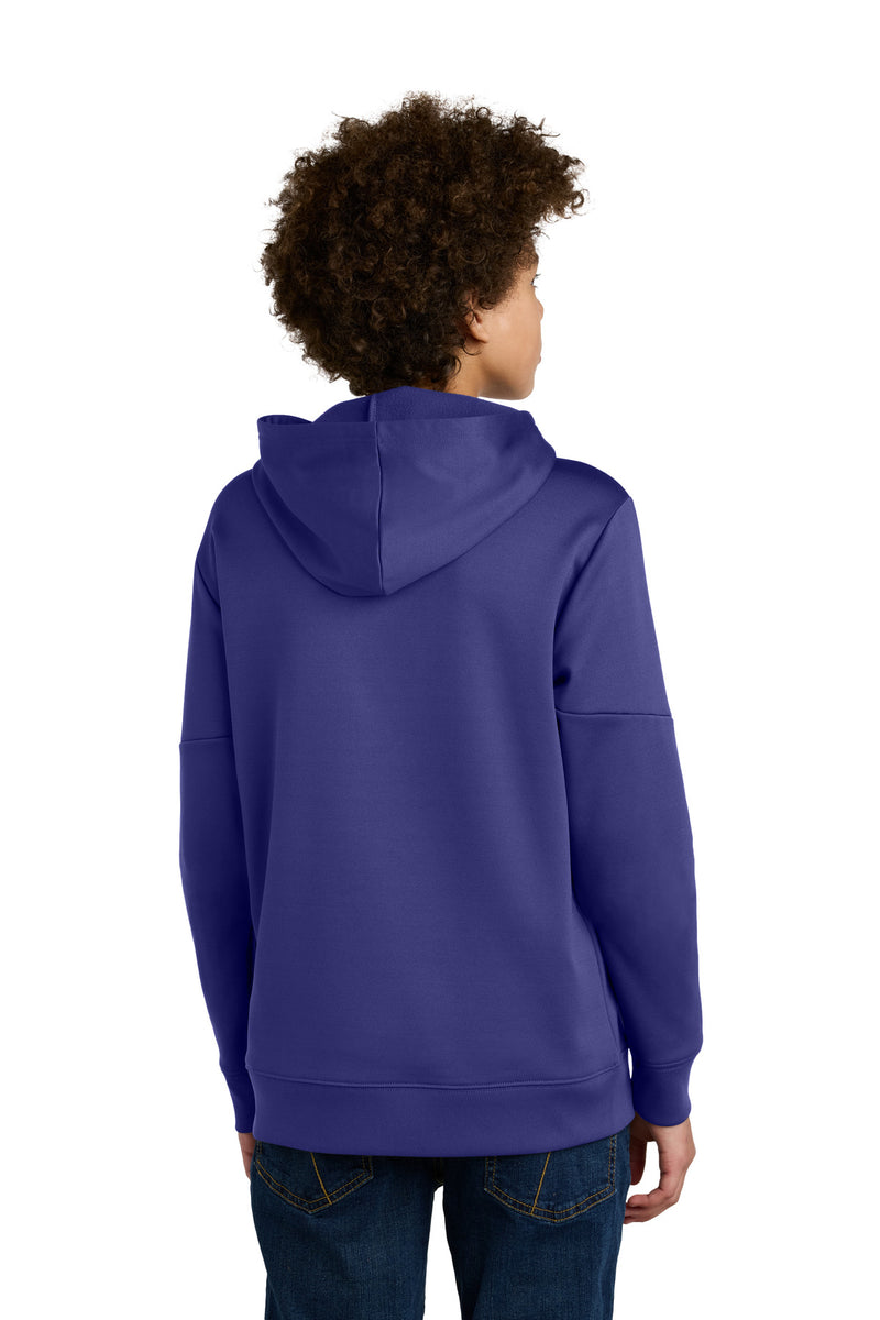 Sport-Tek Youth Sport-Wick Fleece United Pullover Hoodie - Purple/ White