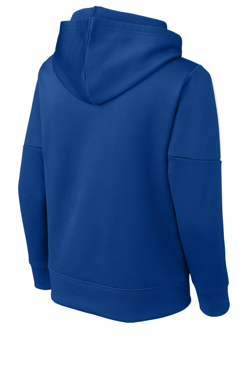 Sport-Tek Youth Sport-Wick Fleece United Pullover Hoodie - True Royal/ White