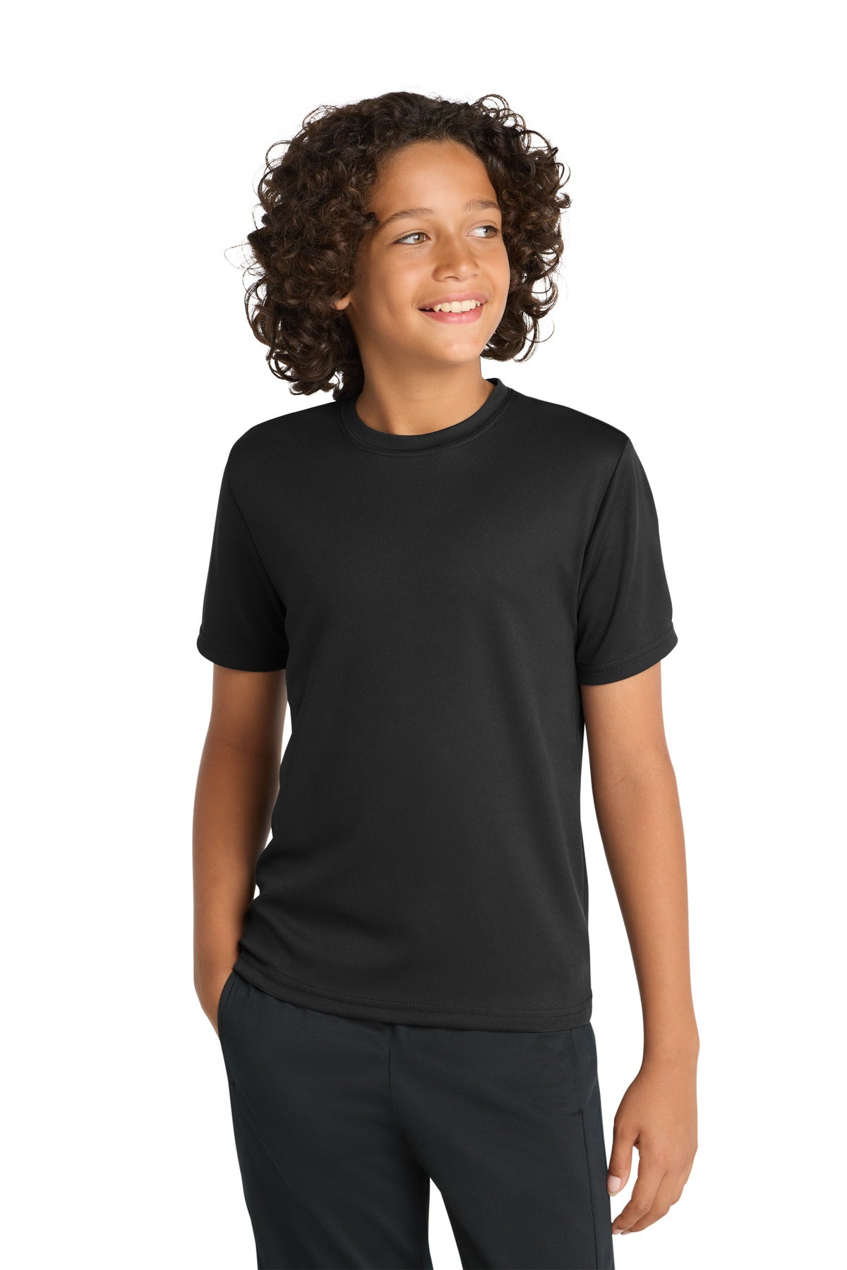 Sport-Tek Youth PosiCharge RacerMesh Tee - Black