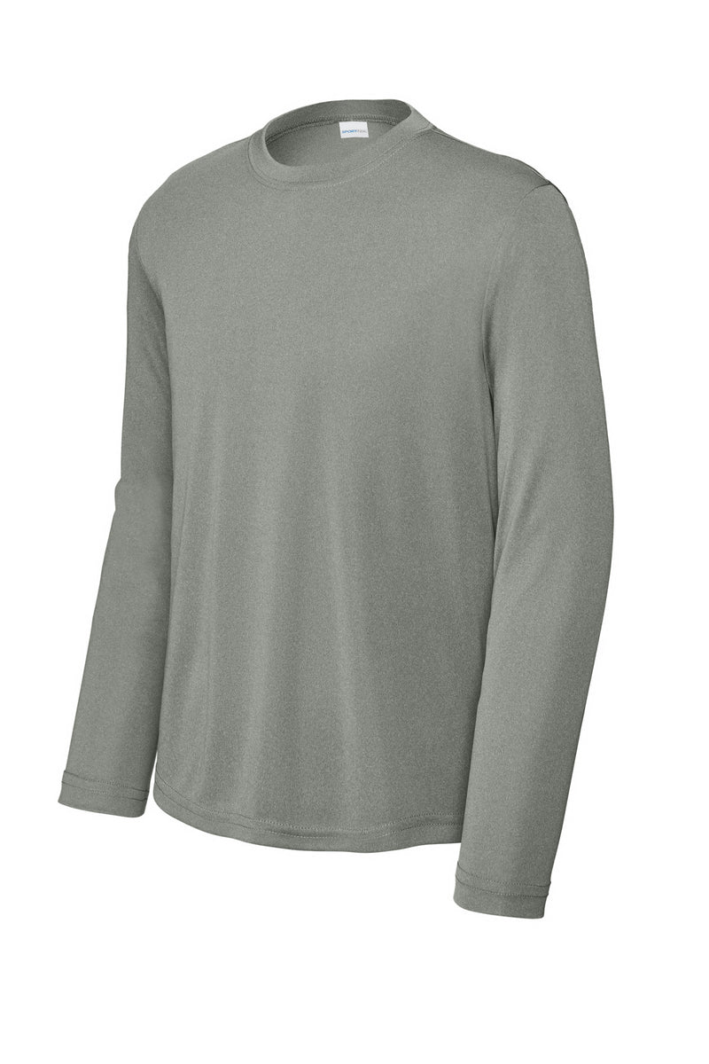 Sport-Tek Youth Long Sleeve PosiCharge Competitor Tee - Grey Concrete Heather