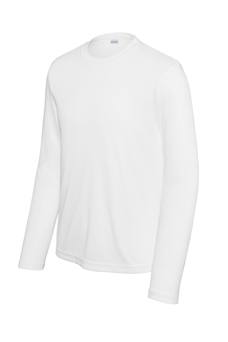 Sport-Tek Youth Long Sleeve PosiCharge Competitor Tee - White